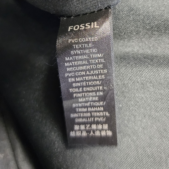 Fossil stripped large tote with a zipper pouch vinal material - Picture 10 of 16